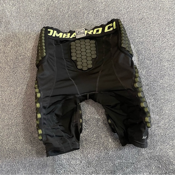 Nike Pro Combat Girdle Mens Med Black Green Hyperstrong Football Pad Hardplate - Picture 7 of 13